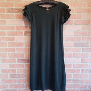 Black ruffled Sweater Dress